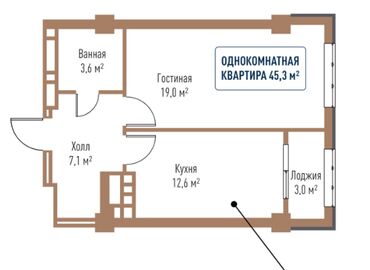 ищу квартиру в оше: Строится, Элитка, 1 комната, 45 м²