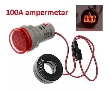 Ampermetar AC 100A crveni displej (220V) - 22mm Ugradni digitalni