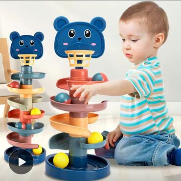 игрушка для детей: Игрушка горка с мячиками от 6мес