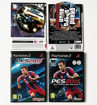 Video oyunlar və konsollar: PlayStation 2 Slim + 12 oyun diski – işlək vəziyyətdə Komplektə — 3
