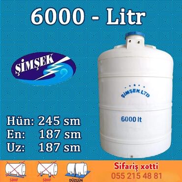 yağmur su çənləri: Bak, Plastik, 6000 l, Yeni, Ünvandan götürmə, Pulsuz çatdırılma, Ödənişli çatdırılma