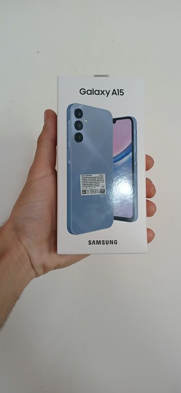 телефон флай 44: Samsung Galaxy A15, 128 GB, rəng - Mavi, Zəmanət, Sensor, Barmaq izi