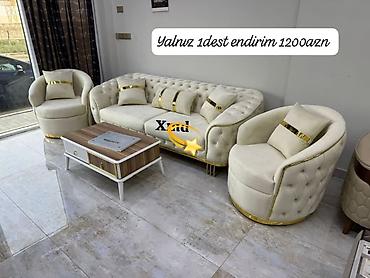 ağ divan: Klassik-lüks üslubda yumşaq mebel dəsti. Tərkibi: - 3 nəfərlik dərin — 1