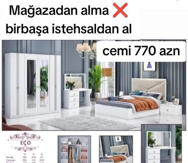 Кухонные гарнитуры: 2 односпальные кровати, Шкаф, Тумба, 2 тумбы, Азербайджан, Новый