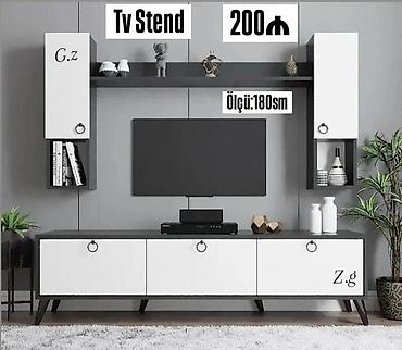 Ev üçün mebel: TV stend dəsti Ölçü: 180 sm Qiymət: 200 ₼ Müasir iki rəngli — 1