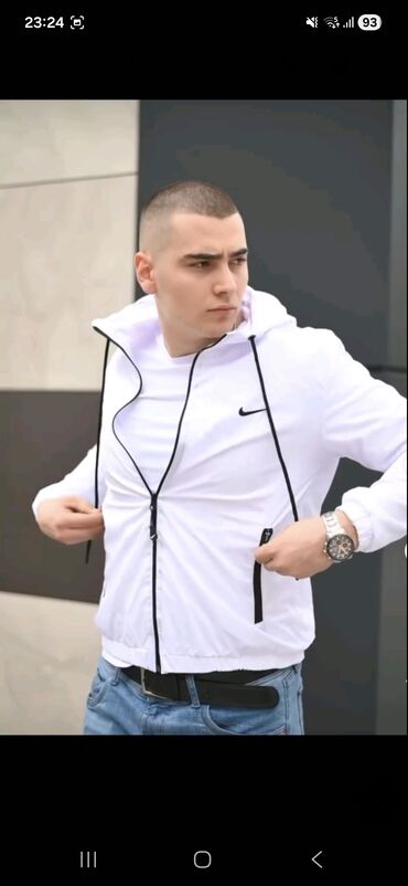 Jakne za prelazni period: Muška lagana jakna sa kapuljačom - Sportski kroj, zatvaranje na — 4