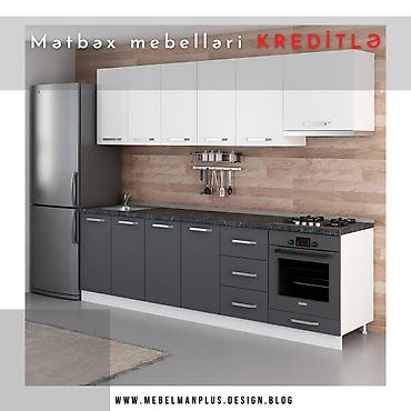 mebelman: Sifarişlə mətbəx dəsti, Özü çəkən petlələr, Sadə laminat, Kredit var, Pulsuz çatdırılma — 6