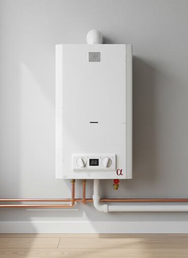 газовая плита встроенная в столешницу: Настенный газовый котел Alpha в белом корпусе. Оборудован двумя