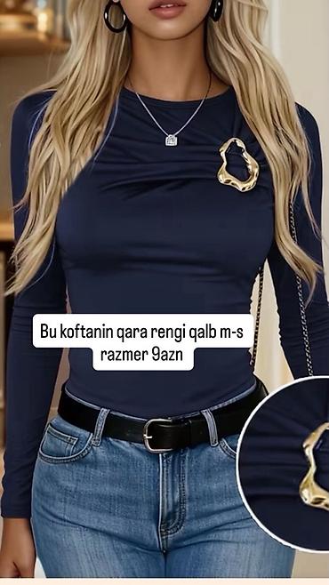 Qadın koftası – qara rəng - Uzunqol, bədənə oturan kəsim - Döş
