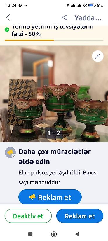 Məhsul: Dekorativ şirniyyat/qənnadı qabları dəsti Təsvir: - Şüşədən