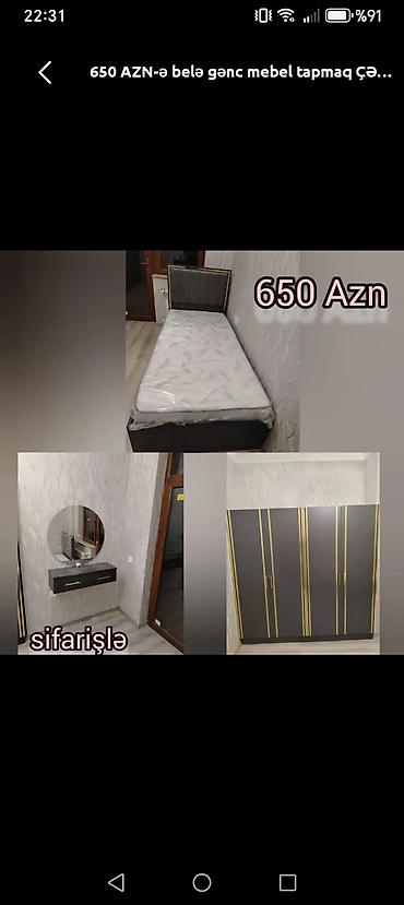 classic mebel: Gənc otağı üçün mebel dəsti Tərkib: - Tək nəfərlik çarpayı (yumşaq — 1