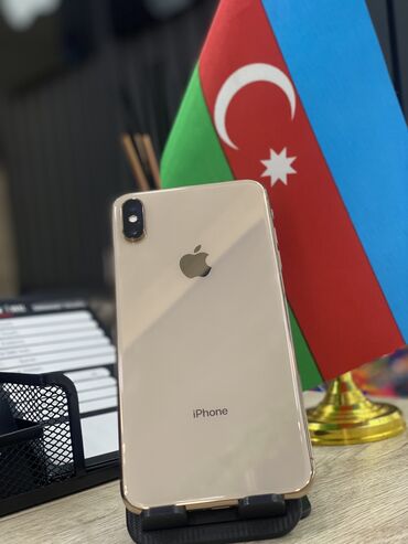 iphone xs resmi: IPhone Xs Max, 64 GB, Qızılı, Zəmanət, Barmaq izi, Face ID