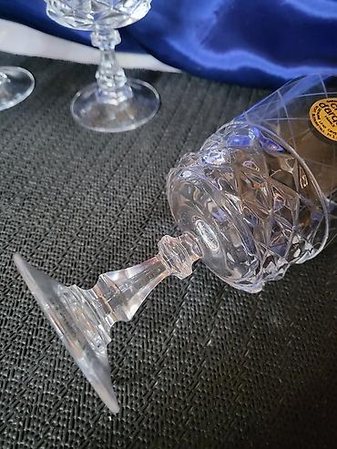 Čaše: Lux daimond,case za vino kristal,rucni rad d'Argues Francuska iz 80ih — 12