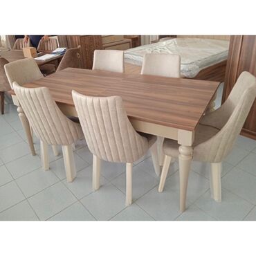 damla mebel stol stul: Qonaq otağı üçün, Yeni, Açılan, Dördbucaq masa, 6 stul, Azərbaycan