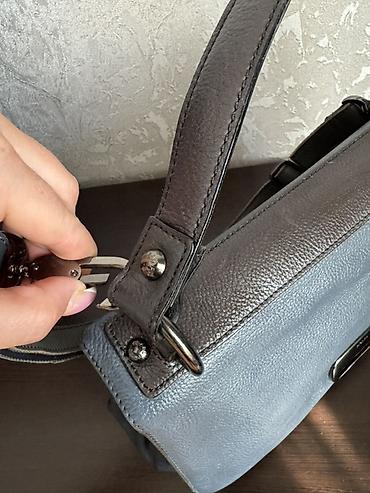 converse canta: Mavi-boz rəng palitrasında zərif qadın çantası - Material: yumşaq — 8