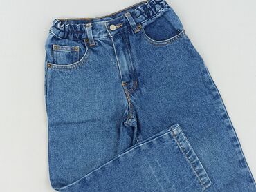 spodnie jeans z wysokim stanem: Spodnie jeansowe, 3-4 lat, 98/104, stan - Idealny