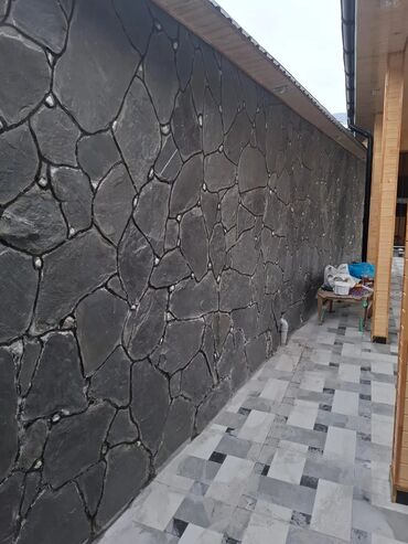 Dekorativ daşlar: Təbii daş naxışlı fasad örtüyü - Material: dekorativ təbii daş — 2