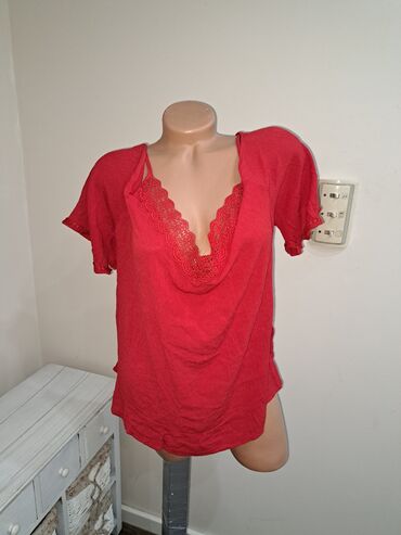 red burberry shirts: 2XL (EU 44), Pamuk, bоја - Crvena