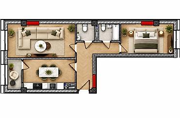 elite hause: 2 комнаты, 72 м², Восток-5 мкр Элитка, 6 этаж, Евроремонт — 3