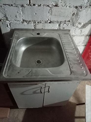 кухонный шкаф с мойкой: Кухонная мойка из нержавеющей стали с тумбой - Врезная стальная мойка — 1