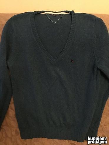 zeleni tech fleece: Original Tommy Hilfiger dzemper L wolle - viskoze- casmear Ramena — 1