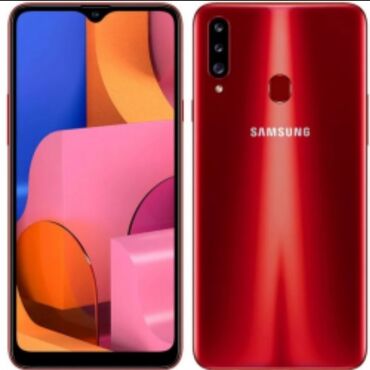 телефон самсунг с: Samsung A20s, Б/у, 32 ГБ, цвет - Красный, 2 SIM