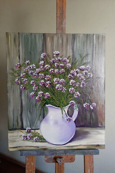 картины купить: Картины маслом новые. Сентябринки, холст, масло, 60х50, покрыт