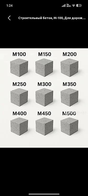 Строительный бетон, M-100, Для фундамента