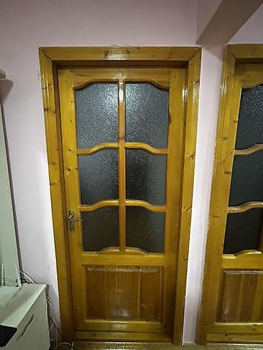 fasad boyaları qiymətləri: Taxta iç otaq qapıları – şüşəli model - Material: təbii ağac (şam — 2