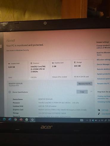 Acer TravelMate P253 noutbuk Texniki göstəricilər: - Ekran: 15.6"