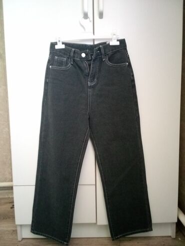 джинсы mom: Прямые, Средняя талия