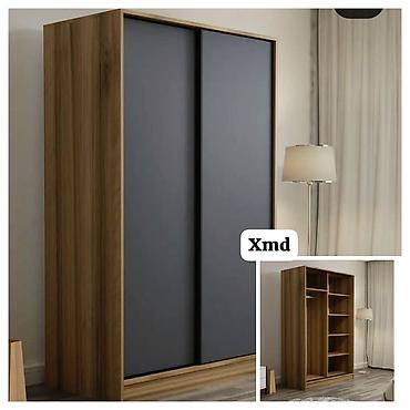 kombi şkaf: İki qapılı sürgülü dolab - Material: ağac teksturalı laminat korpus — 1