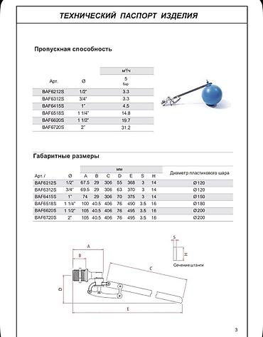 Запорные клапаны: Поплавковый клапан для емкостей/бакoв/бочек TIM (со сферой, плоская — 8