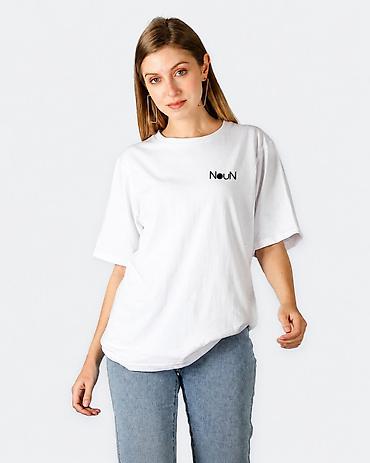 lil solid: Uniseks “Noun” T‑shirt - Rənglər: ağ və qara - Minimalist dizayn — 1