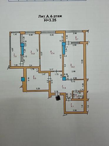 кварира: 3 комнаты, 79 м², ул. Карла Маркса Элитка, 4 этаж, Евроремонт — 10