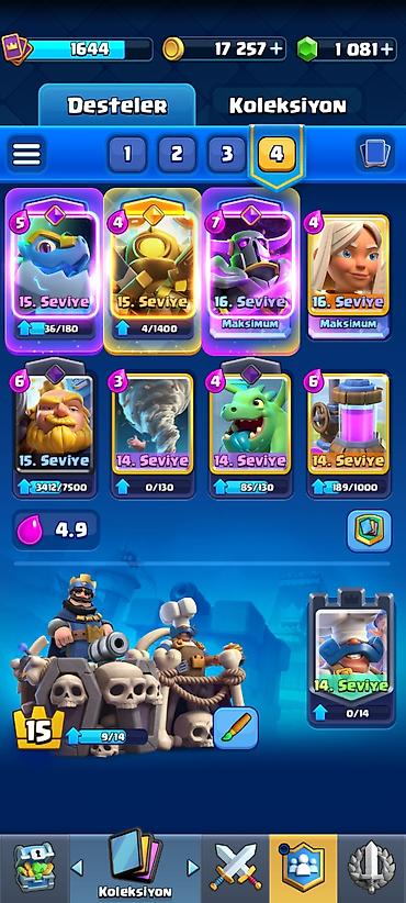 sandıqca: Clash Royale hesabı – geniş emosiya kolleksiyası və resurslarla - — 7