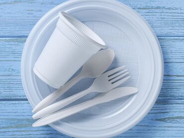 Растительное масло: Birdəfəlik bioplastik qablar Birdəfəlik bioplastik çəngəllər