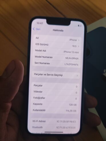 irşad iphone 8 plus: IPhone 13 mini, 128 GB, Jet Black, Barmaq izi, Face ID, Sənədlərlə