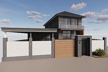 Фасадные работы: Современный двухэтажный дом в стиле неоклассика/минимализм — — 7