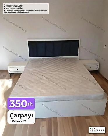 islenmis matras: Məhsul: Çarpayı – 160×200 sm - Mexanizm: Açılan, bazalı (alt hissə — 1