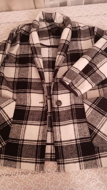 Kardiqanlar, jaketlər: Qadın üçün qara-ağ kvadrat naxışlı jaket/kardiqan - Model: klassik — 1