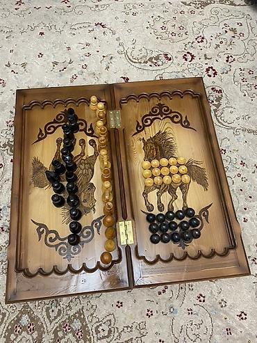 Шахматы: Резные деревянные шахматы/шашки - Большое настольное игровое поле — 10