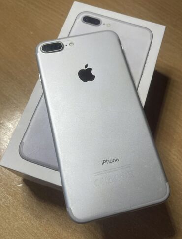 Apple iPhone: IPhone 7 Plus, 128 ГБ, Серебристый, Зарядное устройство, Защитное стекло, Чехол