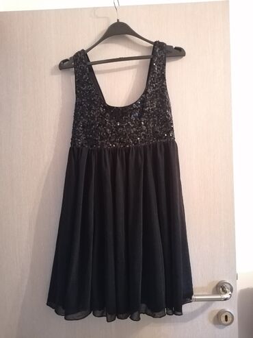 svečane crne haljine: H&M L (EU 40), bоја - Crna, Drugi stil, Na bretele