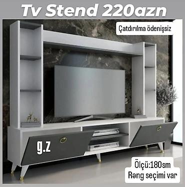 TV altlığı: TV stend - Model: müasir dizaynlı divar-komod kombinasiyası - Ölçü — 1