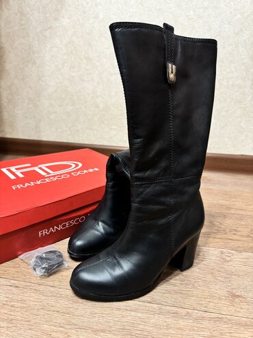 женская обувь зима: Сапоги, 38.5, цвет - Черный, Francesco Donni