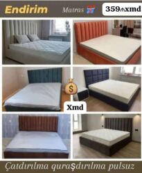 tek adamliq carpayilar: Новый, Двуспальная кровать, С матрасом