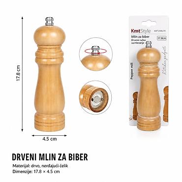 KMT Mlin za biber u boji drveta 2407091 Elegantni drveni mlin za