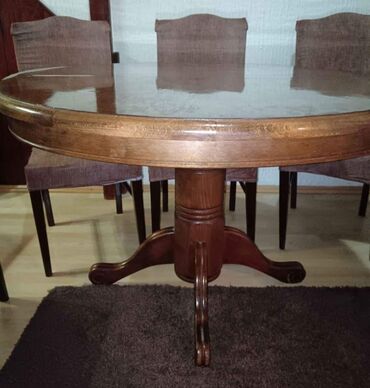 barski stolovi na rasklapanje: Dining tables, Round, Wood, Used