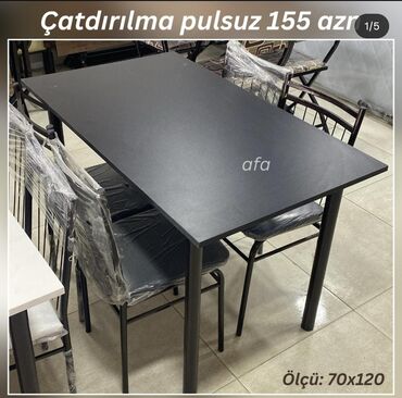 Masa və oturacaq dəstləri: Mətbəx üçün, Açılmayan, Dördbucaq masa, 4 stul — 2